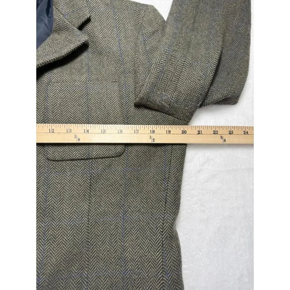 J.Crew‎ Wool Herringbone Blazer Jacket Green Surgeon Cuff Small
